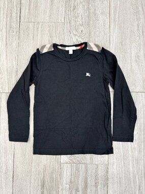 EUC Burberry Boys Black Long Sleeve T-Shirt size 7